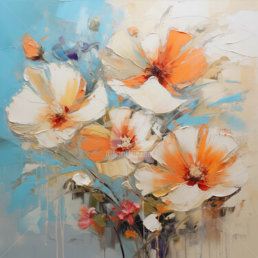 Digitale Kunst mit dem Titel "Flowers22" von P. Lee, Original-Kunstwerk, Digitale Malerei