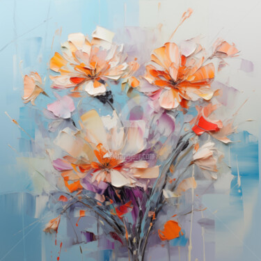 Digital Arts titled "Flowers23" by P. Lee, Original Artwork, Digital Painting