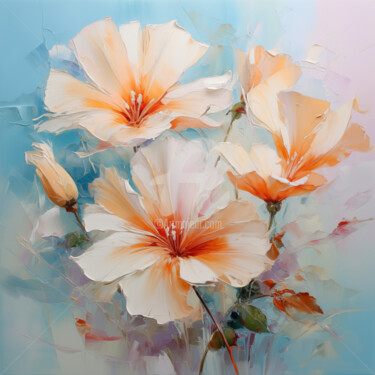 Digital Arts titled "Flowers31" by P. Lee, Original Artwork, Oil