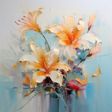 Digitale Kunst mit dem Titel "Flowers32" von P. Lee, Original-Kunstwerk, Digitale Malerei