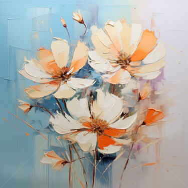Digitale Kunst mit dem Titel "Flowers34" von P. Lee, Original-Kunstwerk, Digitale Malerei