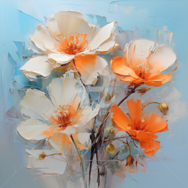 Digital Arts titled "Flowers35" by P. Lee, Original Artwork, Digital Painting