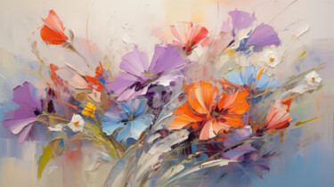 Digital Arts titled "Flowers52" by P. Lee, Original Artwork, Digital Painting