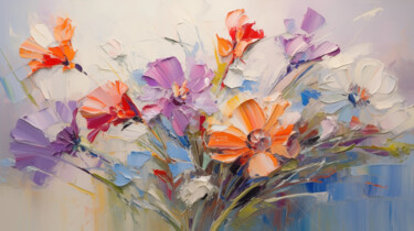 Digital Arts titled "Flowers53" by P. Lee, Original Artwork, Digital Painting