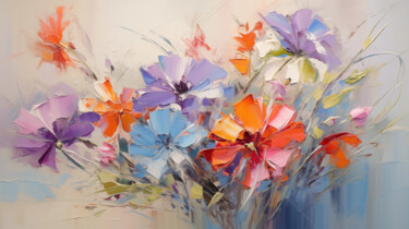 Digital Arts titled "Flowers54" by P. Lee, Original Artwork, Digital Painting