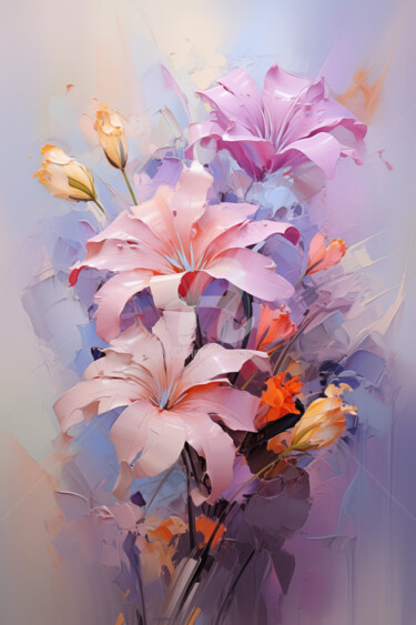 Digital Arts titled "Flowers61" by P. Lee, Original Artwork, Digital Painting