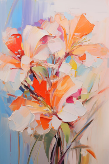 Digital Arts titled "Flowers73" by P. Lee, Original Artwork, Digital Painting