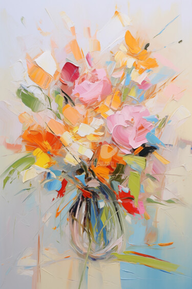 Digital Arts titled "Flowers74" by P. Lee, Original Artwork, Digital Painting