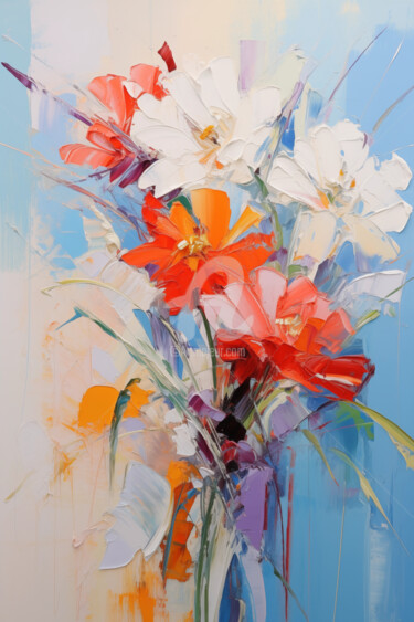 Digital Arts titled "Flowers75" by P. Lee, Original Artwork, Digital Painting
