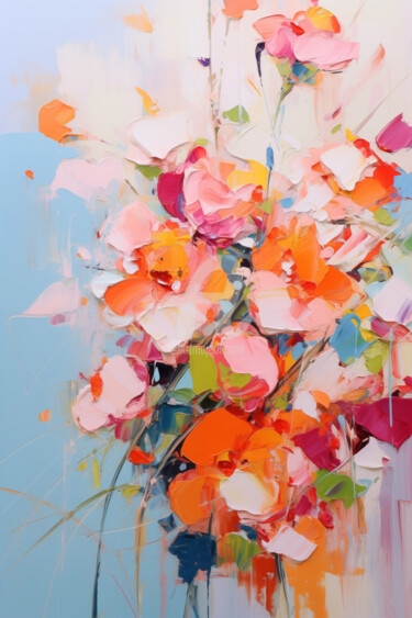 Digital Arts titled "Flowers76" by P. Lee, Original Artwork, Digital Painting