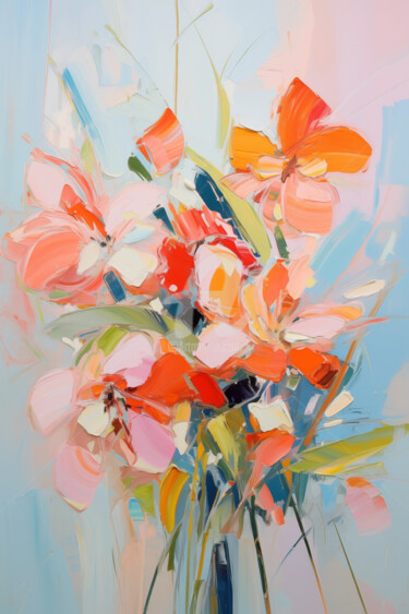 Digital Arts titled "Flowers77" by P. Lee, Original Artwork, Digital Painting