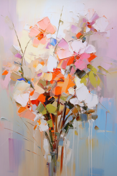 Digitale Kunst mit dem Titel "Flowers79" von P. Lee, Original-Kunstwerk, Digitale Malerei