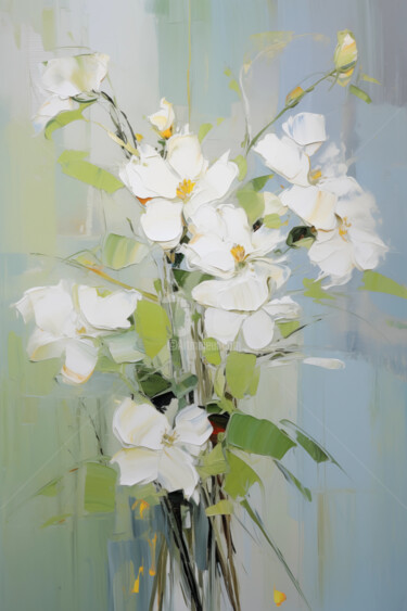 Digitale Kunst mit dem Titel "Flowers83" von P. Lee, Original-Kunstwerk, Digitale Malerei