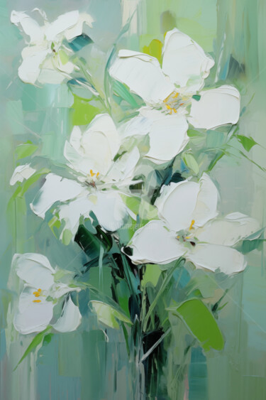 Digitale Kunst mit dem Titel "Flowers84" von P. Lee, Original-Kunstwerk, Digitale Malerei