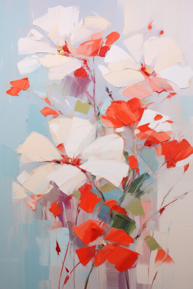 Digitale Kunst mit dem Titel "Flowers90" von P. Lee, Original-Kunstwerk, Digitale Malerei