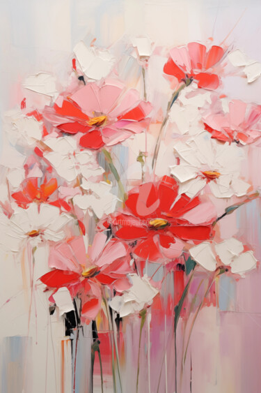 Digitale Kunst mit dem Titel "Flowers92" von P. Lee, Original-Kunstwerk, Digitale Malerei