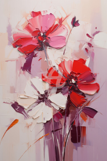 数字艺术 标题为“Flowers93” 由P. Lee, 原创艺术品, 数字油画