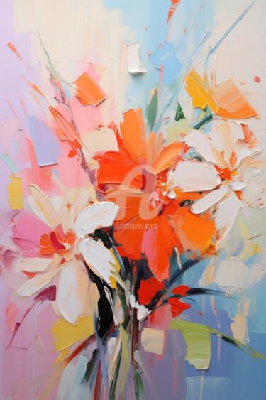 Digitale Kunst mit dem Titel "Flowers95" von P. Lee, Original-Kunstwerk, Digitale Malerei