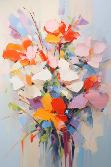 Digitale Kunst mit dem Titel "Flowers97" von P. Lee, Original-Kunstwerk, Digitale Malerei