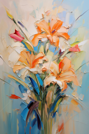 Digitale Kunst mit dem Titel "Flowers99" von P. Lee, Original-Kunstwerk, Digitale Malerei