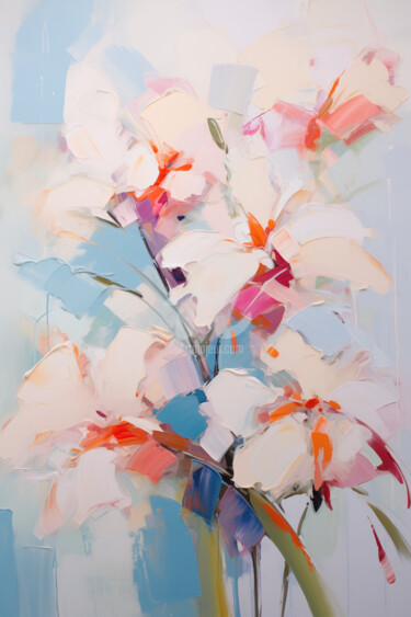 Digitale Kunst mit dem Titel "Flowers100" von P. Lee, Original-Kunstwerk, Digitale Malerei