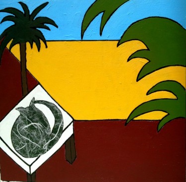 Schilderij getiteld "tavolo-da-lavoro-1" door Patrizia Magnifico, Origineel Kunstwerk, Acryl
