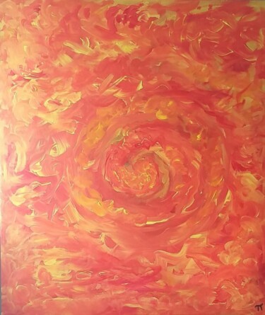 Painting titled "Soul Fire // Fogo d…" by P Pi, Original Artwork, Acrylic Mounted on Wood Stretcher frame