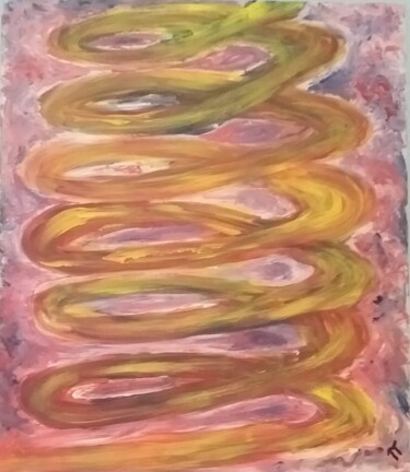 Painting titled "Life Spiral // Espi…" by P Pi, Original Artwork, Acrylic Mounted on Wood Stretcher frame
