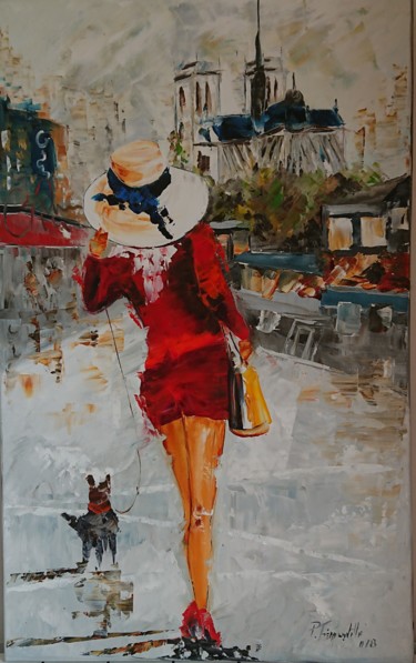 Painting titled "Parisienne" by Pierre Tremauville, Original Artwork, Oil