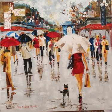 Pintura intitulada "Paris sous la pluie…" por Pierre Tremauville, Obras de arte originais, Óleo