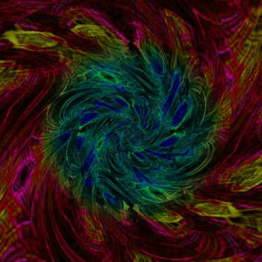 Artes digitais intitulada "swirling flower" por P W Van Dijck, Obras de arte originais, Pintura digital