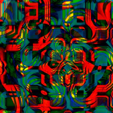 Artes digitais intitulada "red maze" por P W Van Dijck, Obras de arte originais, Trabalho Digital 2D