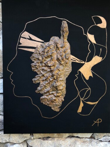 Peinture intitulée "CORSICART 3D NOIR E…" par Pascal Agostini, Œuvre d'art originale, Acrylique