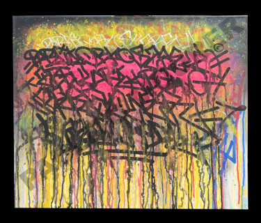 Malarstwo zatytułowany „Punition #1” autorstwa Pablito Mourer, Oryginalna praca, Farba w spray'u Zamontowany na Drewniana ra…
