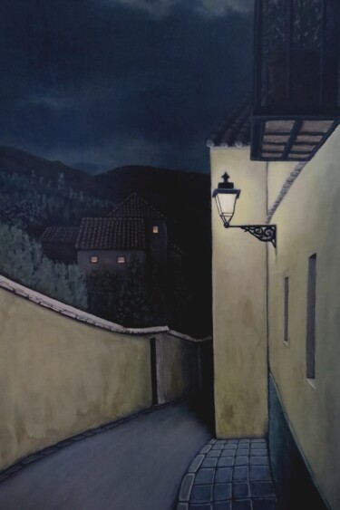 Painting titled "Nuit à l'Albaicín,…" by Pablo Guillamon, Original Artwork, Acrylic