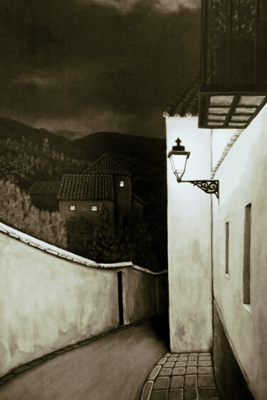Digitale Kunst mit dem Titel "Noche Albayzin-1A" von Pablo Guillamon, Original-Kunstwerk, Digitaldruck