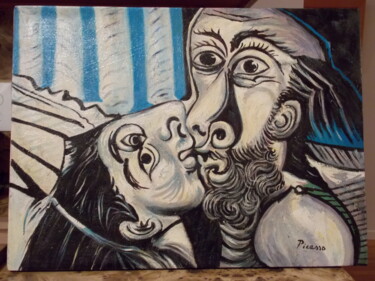 Pintura titulada "Pablo PICASSO (1881…" por Pablo Picasso, Obra de arte original, Oleo Montado en Bastidor de camilla de mad…