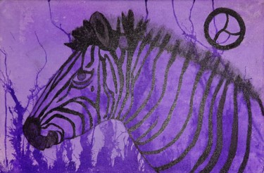 Painting titled "Krepuscular Zebra" by Pablo Toledo, Original Artwork, Acrylic