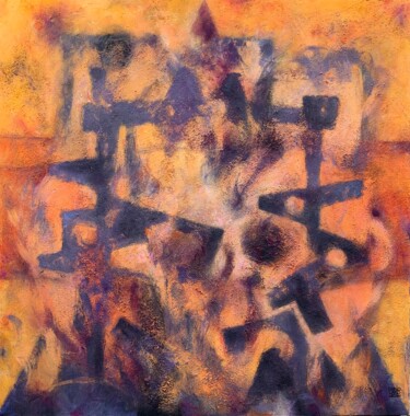 Malerei mit dem Titel "Árbol de Fuego" von Pablo Caso, Original-Kunstwerk, Acryl