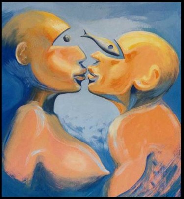 Peinture intitulée "L'amour océanique" par Pablo Lona, Œuvre d'art originale