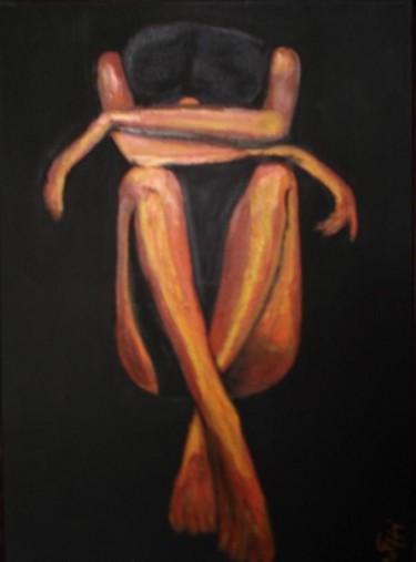Pintura titulada "Figura mujer fondo…" por Pablo Setti-Oleos, Obra de arte original