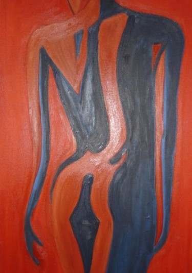 Pintura titulada "Figura azul/rojo" por Pablo Setti-Oleos, Obra de arte original