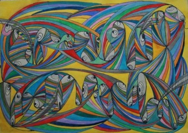 Pintura titulada "acuarela_mirandonos…" por Pablo Setti-Oleos, Obra de arte original