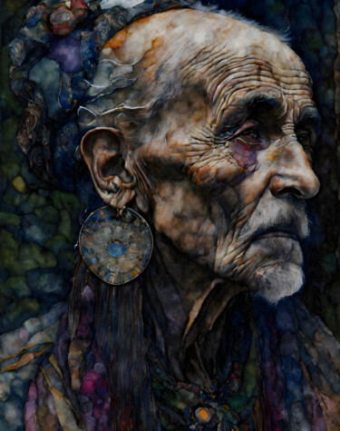 Arte digital titulada "El sabio" por Pachonarte, Obra de arte original, Imagen generada por IA