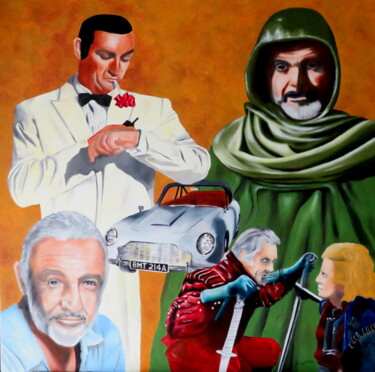 Painting titled "Sean Connery" by Christian Pacaud, Original Artwork, Oil