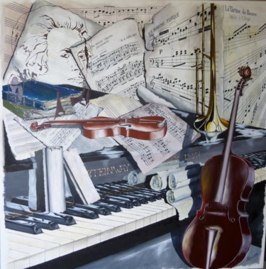 Картина под названием "Wolfgang Amadeus Mo…" - Christian Pacaud, Подлинное произведение искусства, Масло
