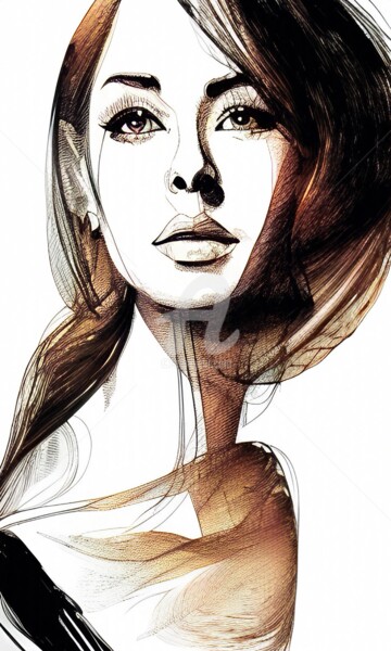 Digitale Kunst mit dem Titel "Mujer V" von Paco Fuente, Original-Kunstwerk, Fotomontage