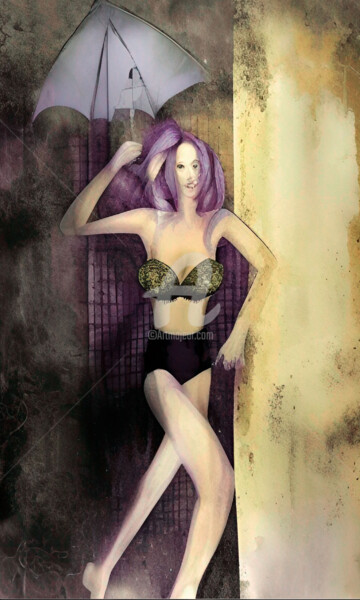 Digitale Kunst mit dem Titel "Mujer en ropa inter…" von Paco Fuente, Original-Kunstwerk, Fotomontage