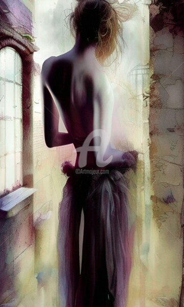 Arte digitale intitolato "Mujer en la niebla" da Paco Fuente, Opera d'arte originale, Fotomontaggio