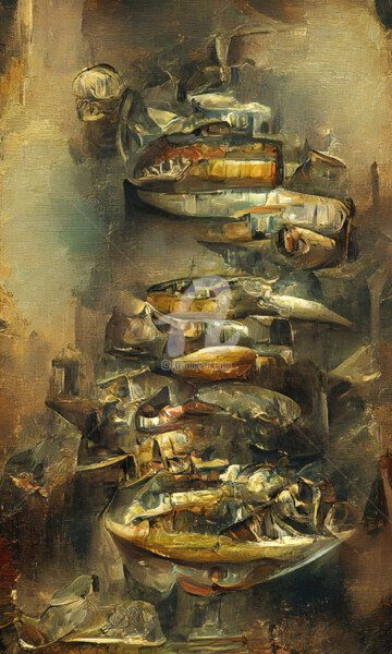 Arte digital titulada "Sardinas" por Paco Fuente, Obra de arte original, Foto-montaje